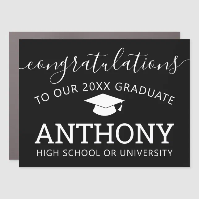 Congratulations Graduate Class of Year graduation Car Magnet | Zazzle