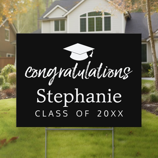 Congratulations Graduate Class of Year Graduation Sign (Personalized Graduation Yard Sign)
