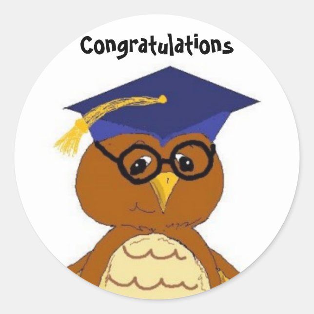 Congratulations Graduate Classic Round Sticker (Front)