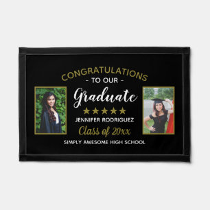 Congratulations Graduate Custom 2 Photo Graduation Pennant