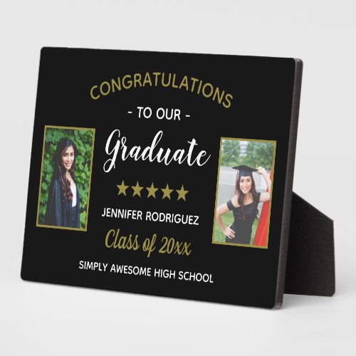 Congratulations Graduate Custom 2 Photo Graduation Plaque