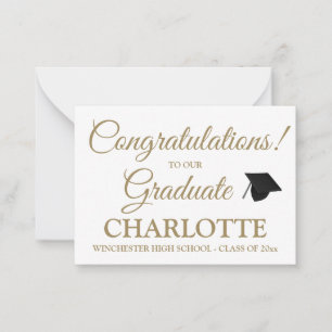 Congratulations graduate custom gold graduation note card