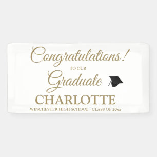 Congratulations graduate custom gold script text banner