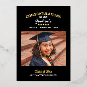 Congratulations Graduate Custom Photo Graduation Foil Invitation