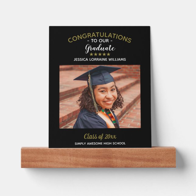 Congratulations Graduate Custom Photo Graduation Picture Ledge (Front)
