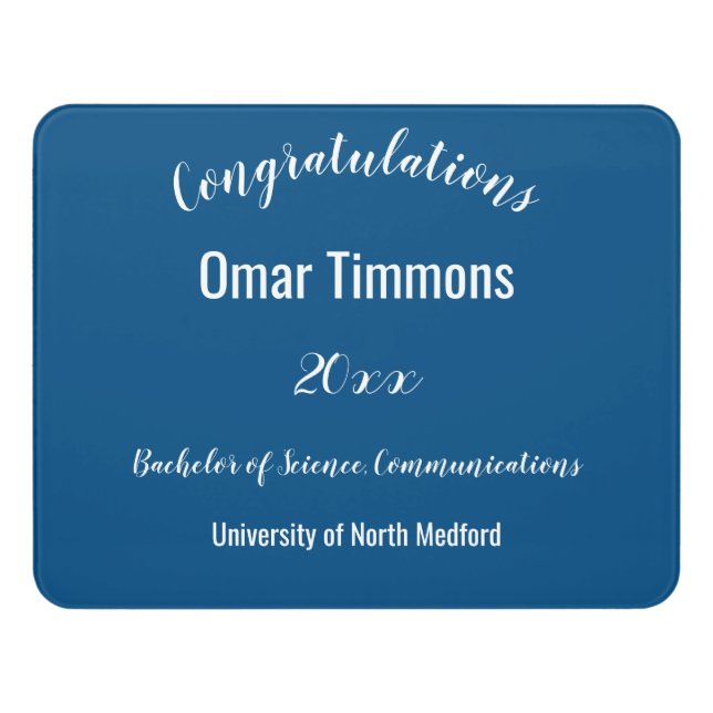 Congratulations Graduate Custom School and Year    Door Sign (Contemporary Front)