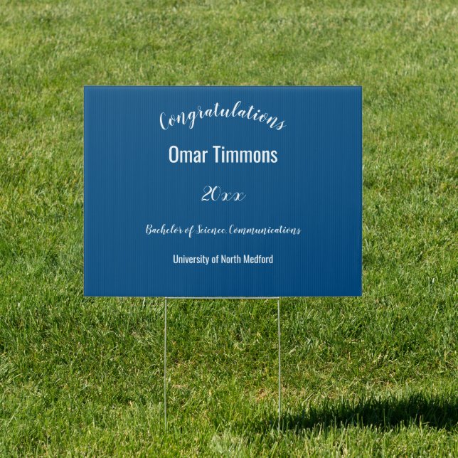 Congratulations Graduate Custom School and Year   Sign (Insitu)