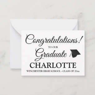 Congratulations graduate custom script graduation note card