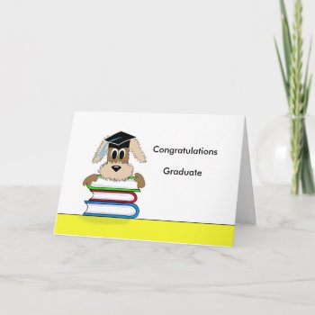 Congratulations Graduate Dog On Book Stack Card by momentintime at Zazzle