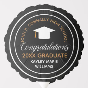 Congratulations Graduate Elegant Black Gold Party Balloon