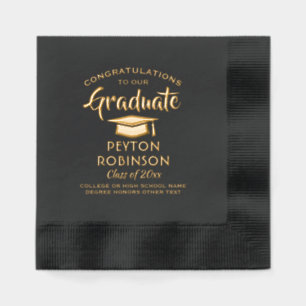 Congratulations Graduate Elegant Graduation Real Foil Napkins