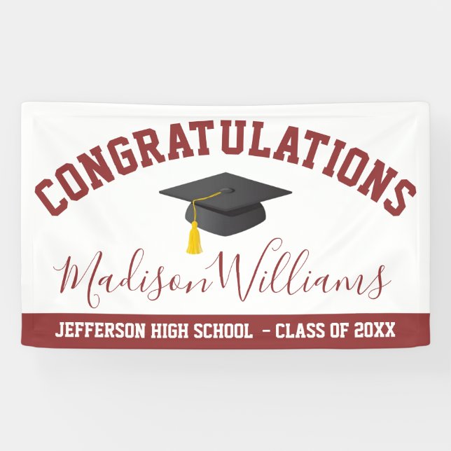 Congratulations Graduate Elegant Script Custom Banner (Horizontal)