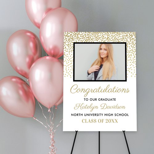 Congratulations Graduate Gold Confetti Photo Foam Board