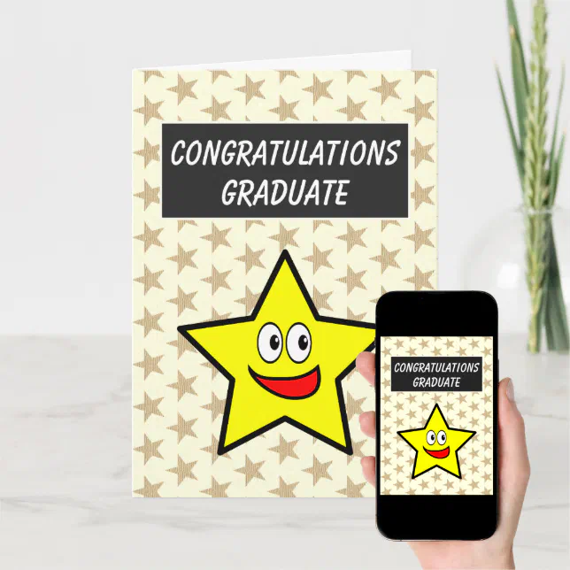 Congratulations Graduate Gold Star Graduation Card | Zazzle