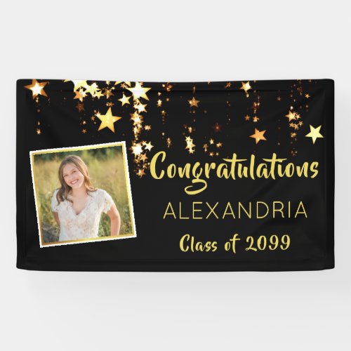 Congratulations Graduate  Gold Stars  Photo Banner