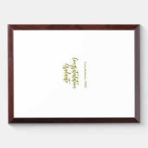 Congratulations graduate golden name class 20XX si Award Plaque