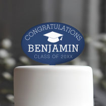 Congratulations Graduate Graduation - Blue Cake Topper