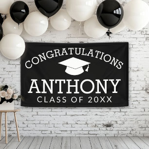 Congratulations Graduate Graduation CAN EDIT black Banner