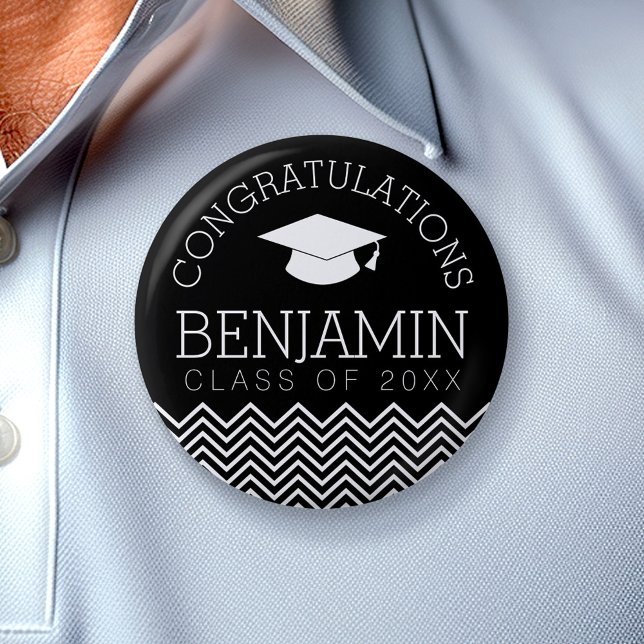 Congratulations Graduate Graduation CAN EDIT COLOR Button (Custom Graduation Button)