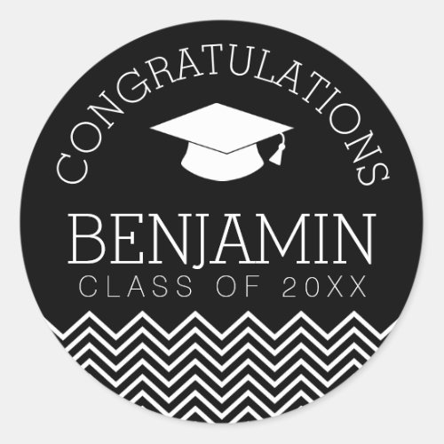 Congratulations Graduate Graduation CAN EDIT COLOR Classic Round Sticker