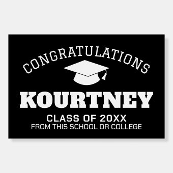 Congratulations Graduate Graduation Cap black Foam Board Zazzle