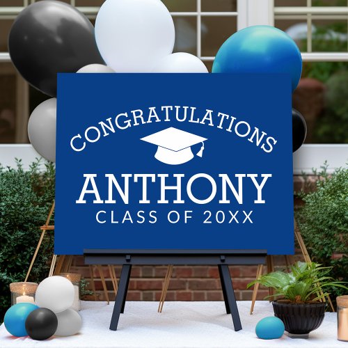 Congratulations Graduate Graduation Cap _ blue Foam Board