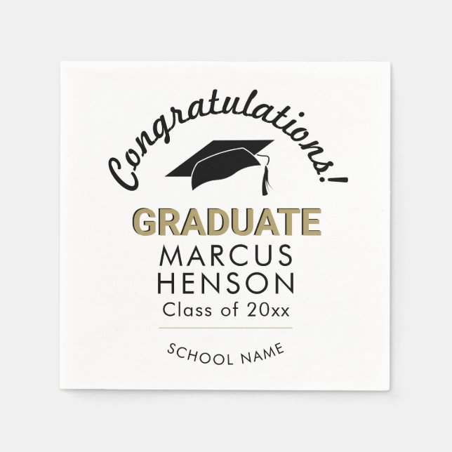 Congratulations Graduate Graduation Cap Napkins (Front)