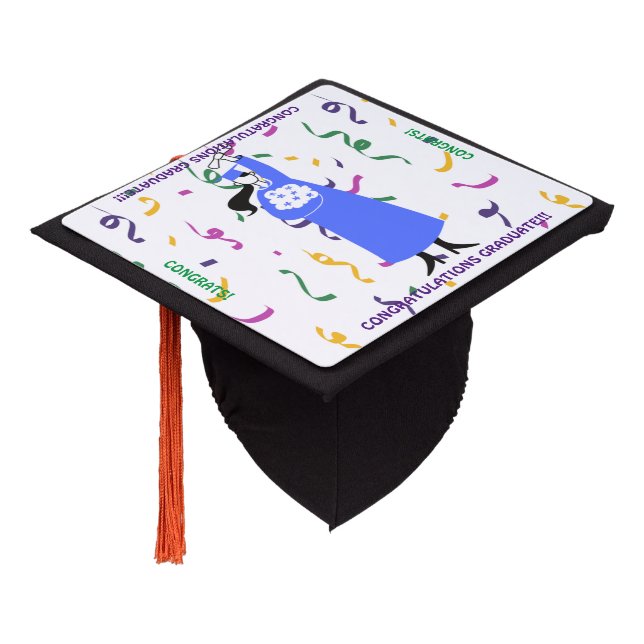 CONGRATULATIONS GRADUATE!!! GRADUATION CAP TOPPER (Angled)