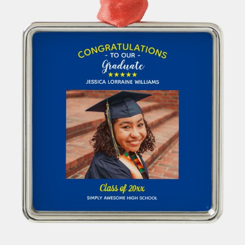 Congratulations Graduate Graduation Custom Photo Metal Ornament
