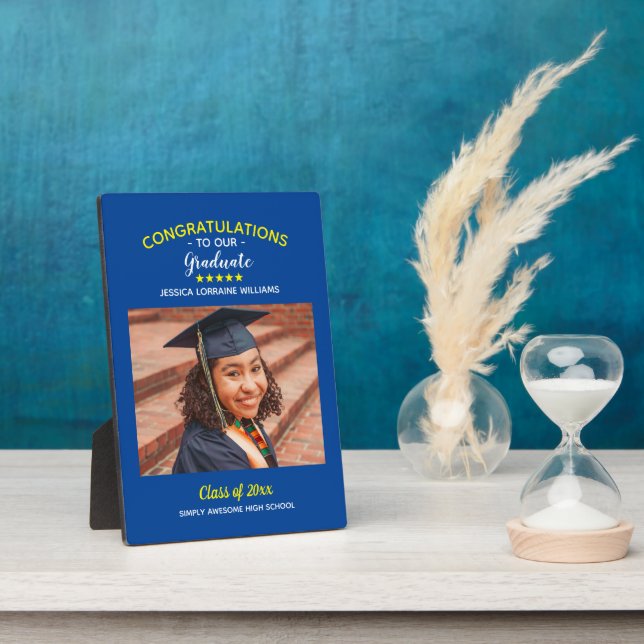 Congratulations Graduate Graduation Custom Photo Plaque (Side)