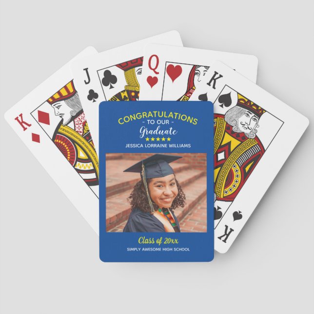 Congratulations Graduate Graduation Custom Photo Poker Cards (Back)
