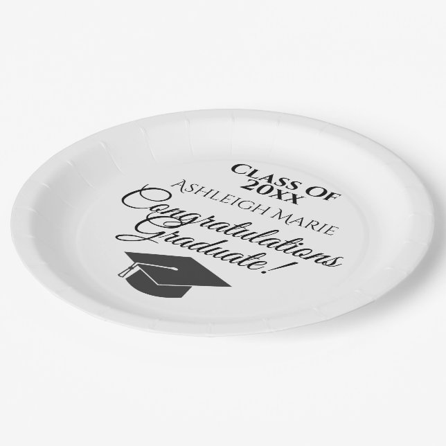 Congratulations Graduate Graduation Party Paper Plates (Angled)