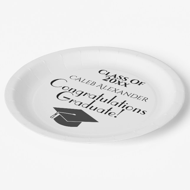 Congratulations Graduate Graduation Party Paper Plates (Angled)