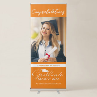 Congratulations Graduate Graduation Photo Green Retractable Banner
