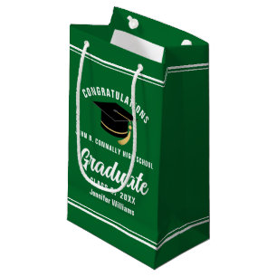 Congratulations Graduate Green Graduation Party Small Gift Bag