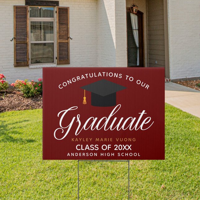 Congratulations Graduate Maroon 2024 Graduation Sign (Creator Uploaded)