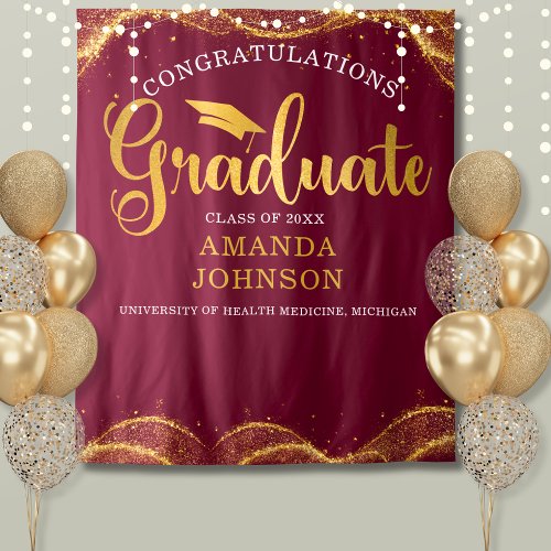 Congratulations Graduate Maroon and Gold Backdrop