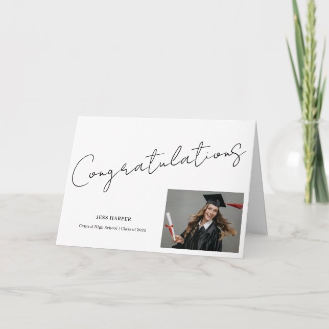 Congratulations Graduate Minimal Graduation Card (Front)