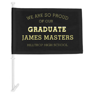 congratulations graduate monogram two tone car flag