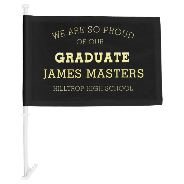 congratulations graduate monogram two tone car flag (Front)