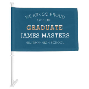 congratulations graduate monogram two tone car flag