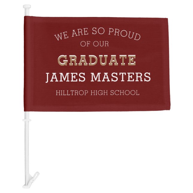 congratulations graduate monogram two tone car flag (Front)