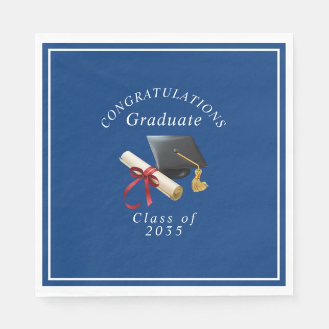 Congratulations Graduate Mortar Board Diploma Napkins (Front)
