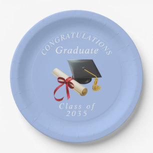 Congratulations Graduate Mortar Board Diploma Paper Plates