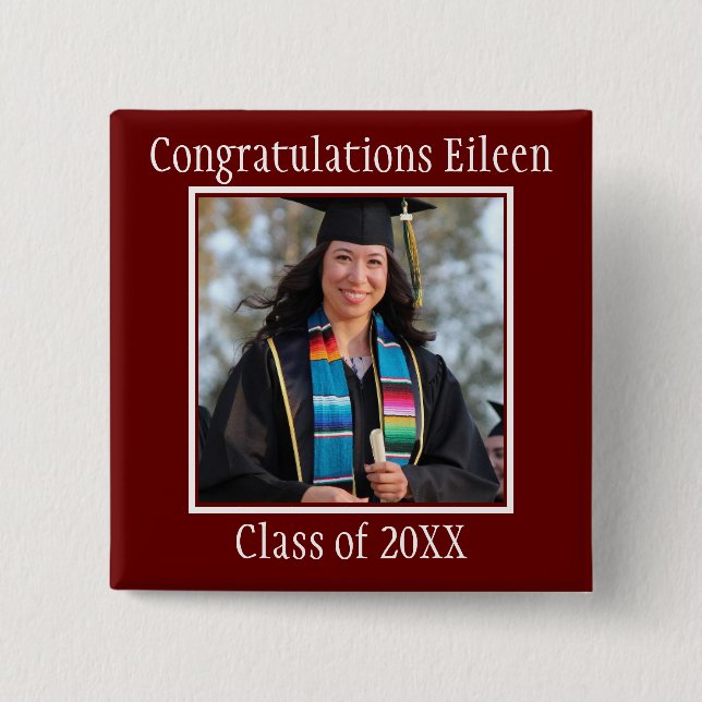 Congratulations Graduate name and photo    Button (Front)
