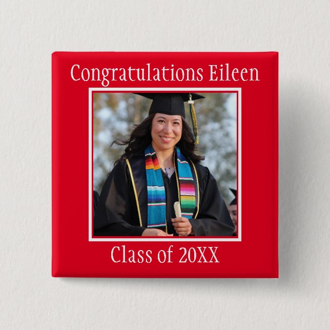 Congratulations Graduate name and photo    Button (Front)
