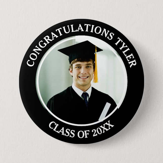 Congratulations Graduate name and photo Button (Front)