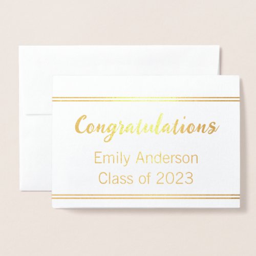 Congratulations Graduate Name Class of 2023 Foil Card