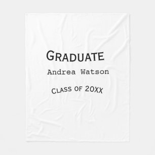 Congratulations graduate name class of 20XX type w Fleece Blanket
