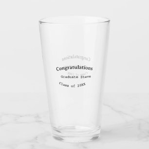 Congratulations graduate name class of 20XX type w Glass